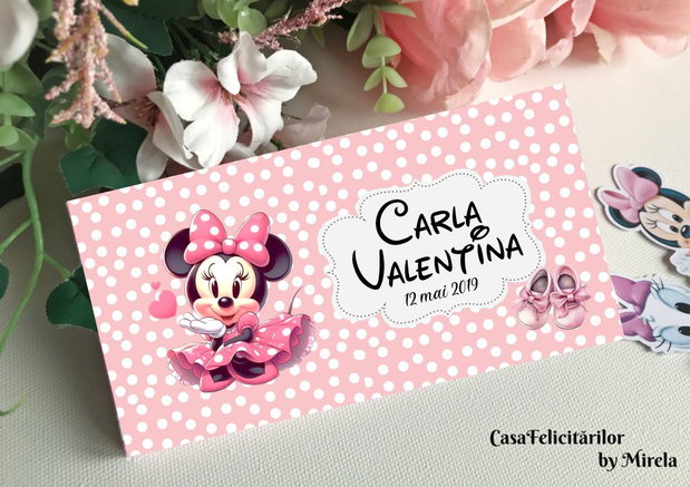 Cutie mărturii botez ciocolată baby Minnie mouse
