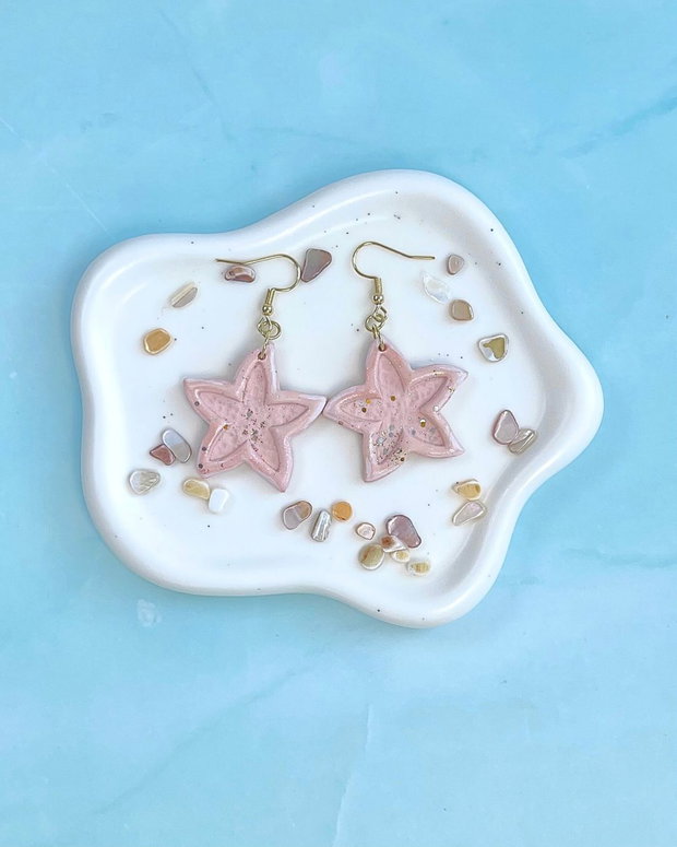 Cercei din lut polimeric PINK STARS #C0253