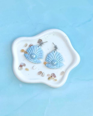Cercei din lut polimeric BLUE SECRETS #C0255