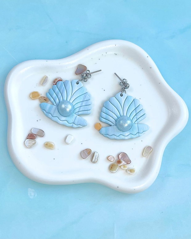 Cercei din lut polimeric BLUE SECRETS #C0255
