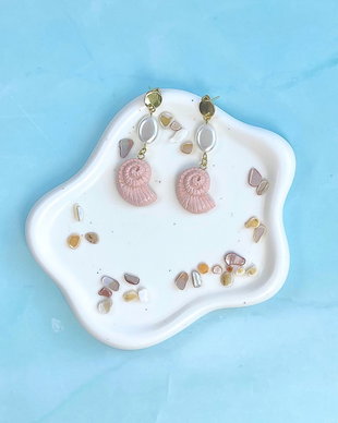 Cercei din lut polimeric PINK SHELLS #C0257