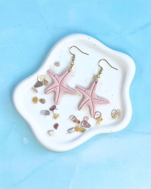 Cercei din lut polimeric STARFISH BLUSH #C0259