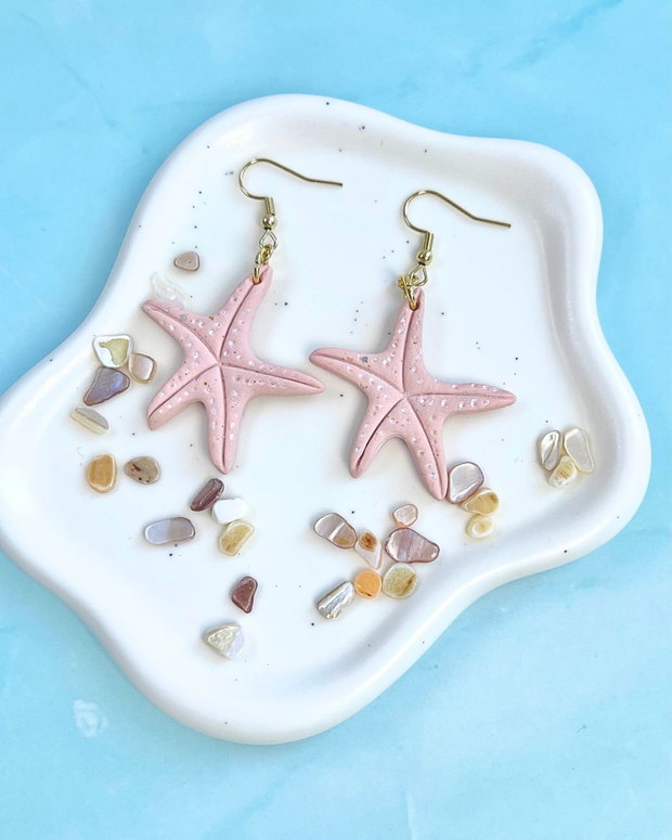 Cercei din lut polimeric STARFISH BLUSH #C0259