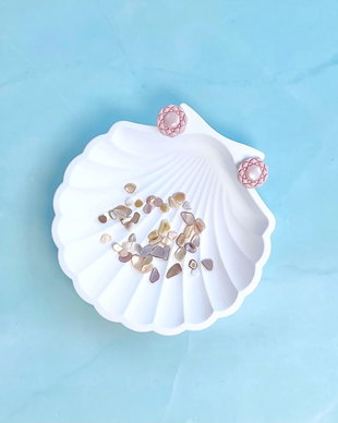 Cercei din lut polimeric PEARLY BLOOM #C0266