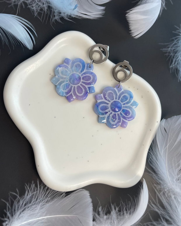Cercei din lut polimeric MOON PETALS #C0269