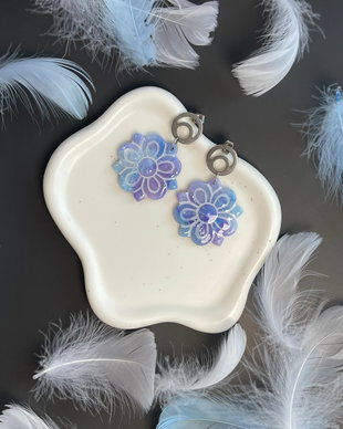 Cercei din lut polimeric MOON PETALS #C0269