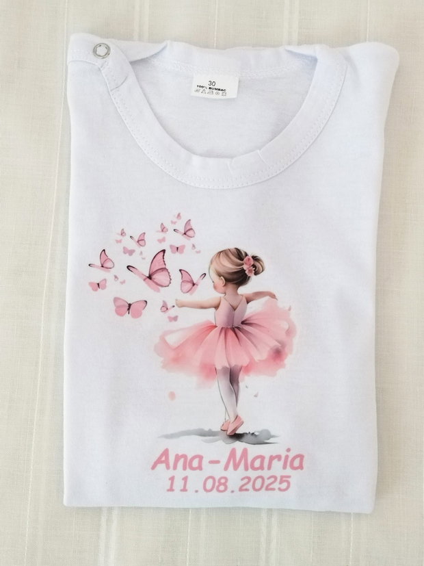 Tricouri personalizate pentru mot cu balerina si fluturasi