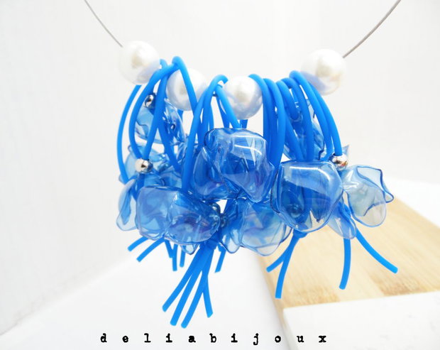 Colier statement unicat - Blue Chaos (cod1280)