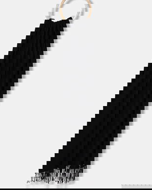 Answear.LAB esarfa de lana culoarea negru, neted