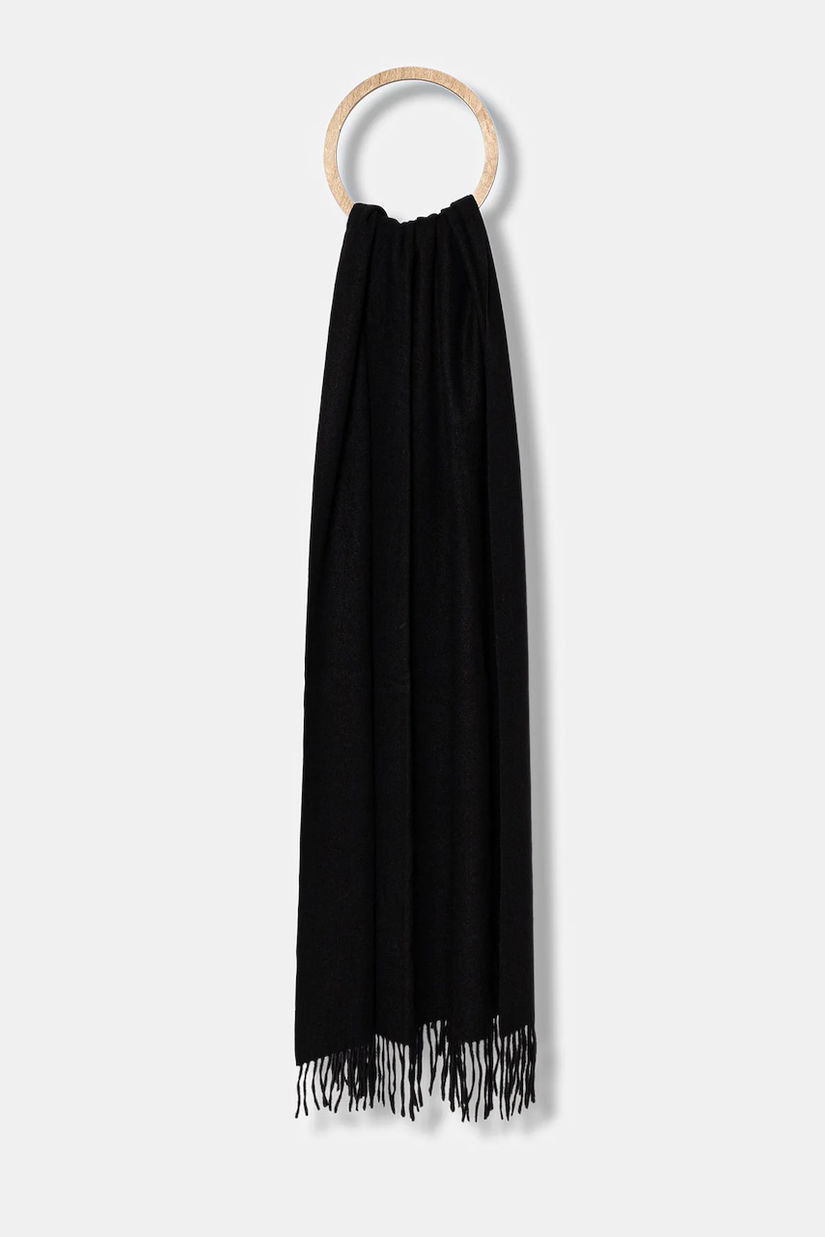 Answear.LAB esarfa de lana culoarea negru, neted