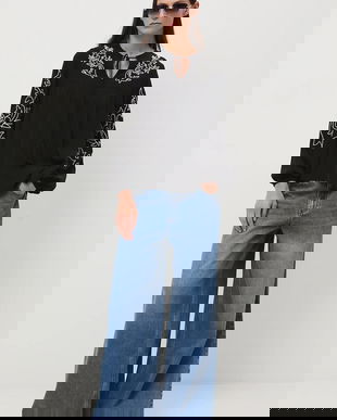 Medicine bluză culoarea negru, cu imprimeu