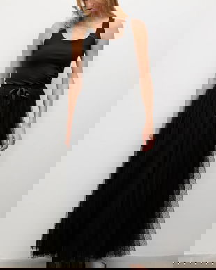 Answear.LAB fusta culoarea negru, maxi, evazati