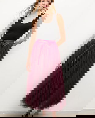 Answear.LAB fusta culoarea bordo, maxi, evazati