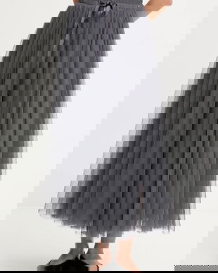 Answear.LAB fusta culoarea gri, maxi, evazati