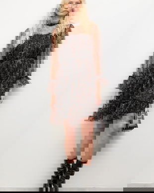 Answear.LAB rochie culoarea maro, mini, evazati