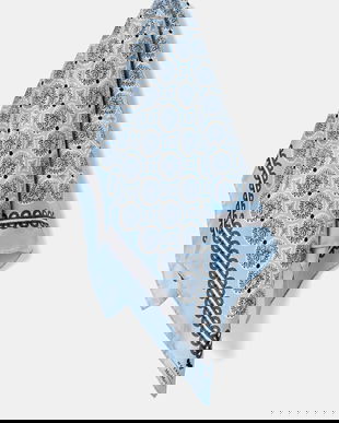 Weekend Max Mara eșarfă de mătase SIAM culoarea turcoaz, cu imprimeu, 2525546054600