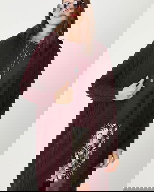 Medicine cardigan culoarea bordo, călduros