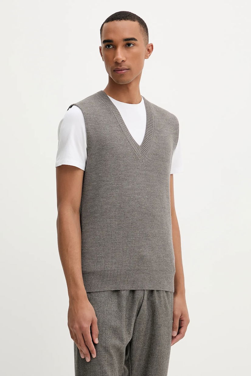 BARENA VENEZIA vestă de lână Knitwear Turlon culoarea maro, light, KNU5287.305