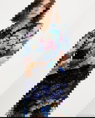 Desigual rochie CORAL LACROIX culoarea negru, mini, drept, 25WWVK10