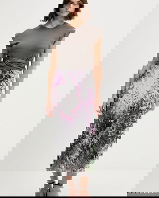 Desigual rochie WALLS LACROIX culoarea gri, midi, drept, 25WWVK05