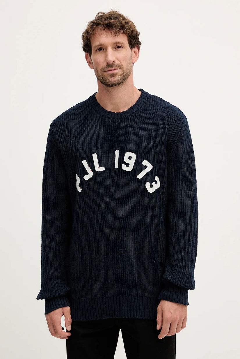 Pepe Jeans pulover de bumbac culoarea bleumarin, călduros, PM7000006