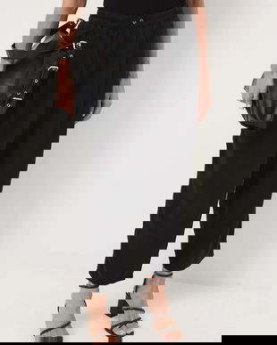 Medicine pantaloni culoarea negru, lat, medium waist