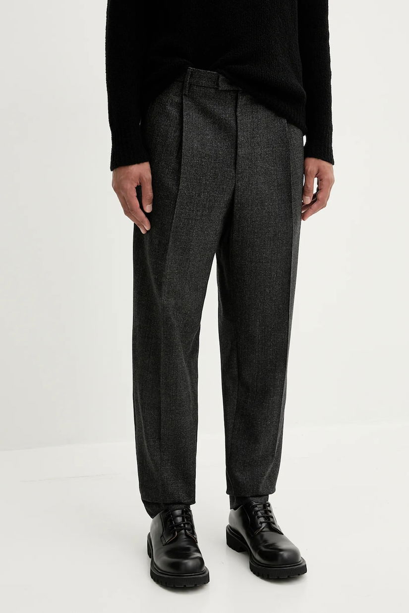 BARENA VENEZIA pantaloni de lână Pantalone Masco culoarea negru, cu fason chinos, PAU5500.501
