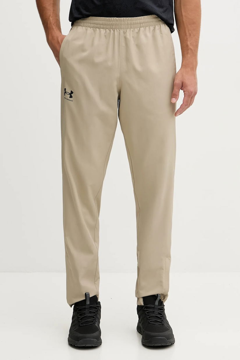 Under Armour pantaloni de trening culoarea bej, uni, 1390150