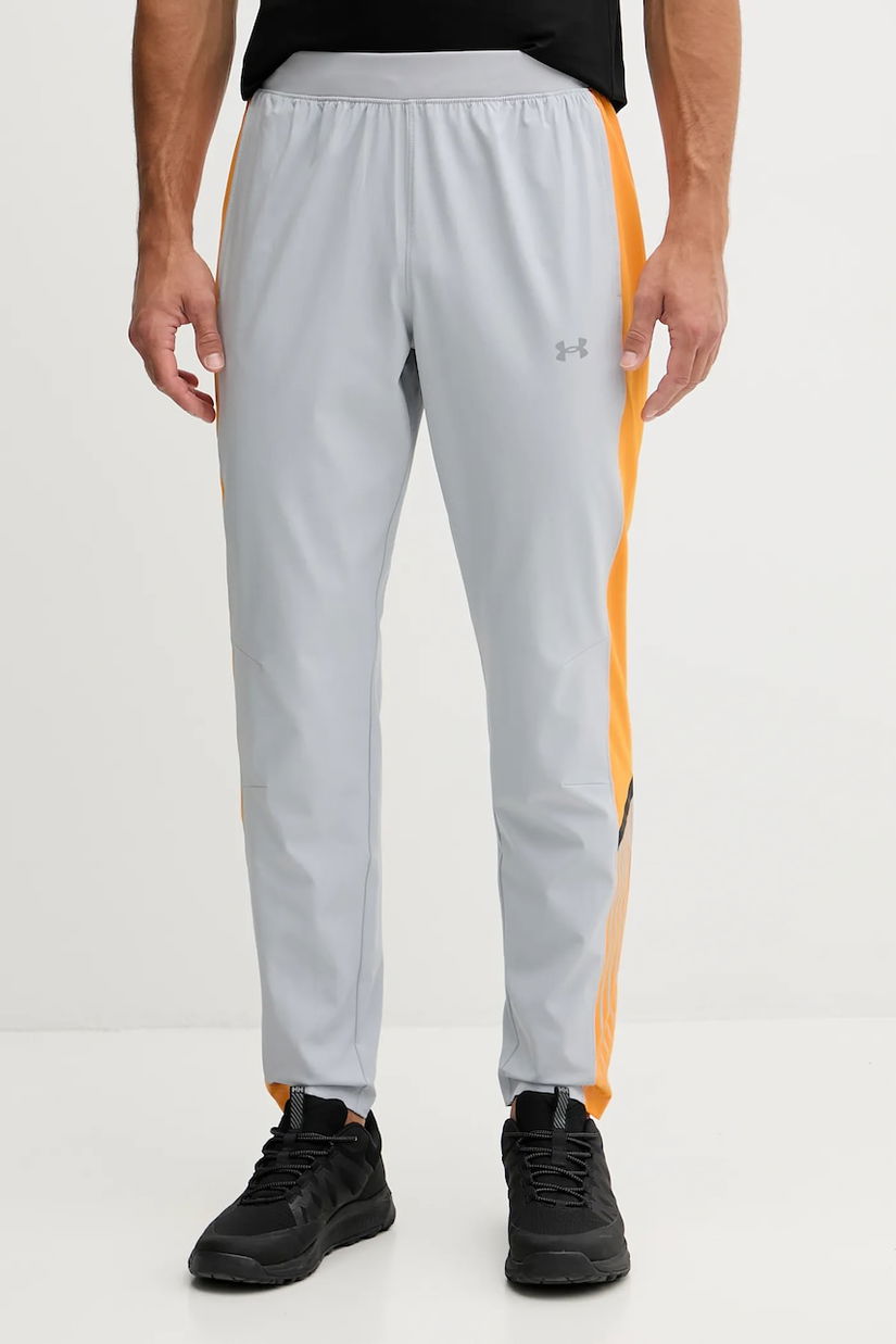 Under Armour pantaloni de antrenament Velociti Storm culoarea gri, cu imprimeu, 6005899