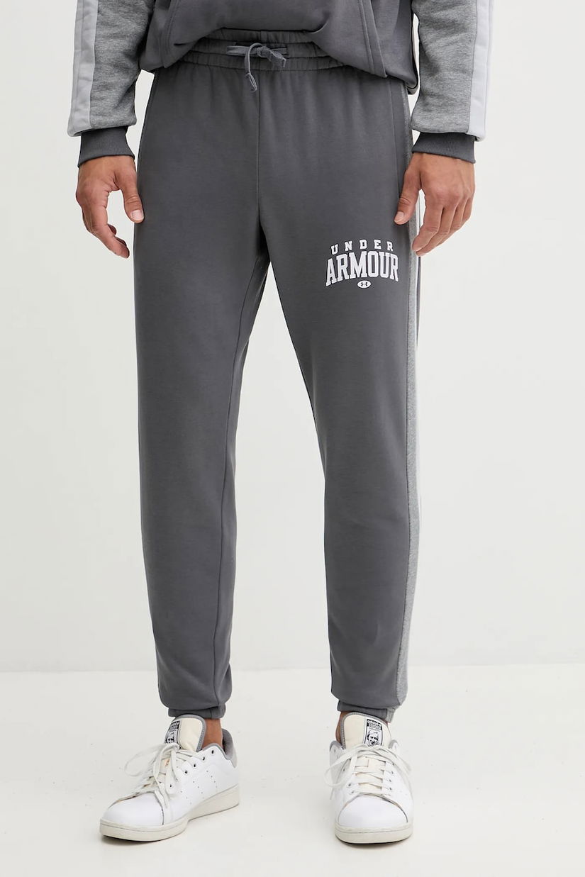 Under Armour pantaloni de trening Rival culoarea gri, cu imprimeu, 6003954