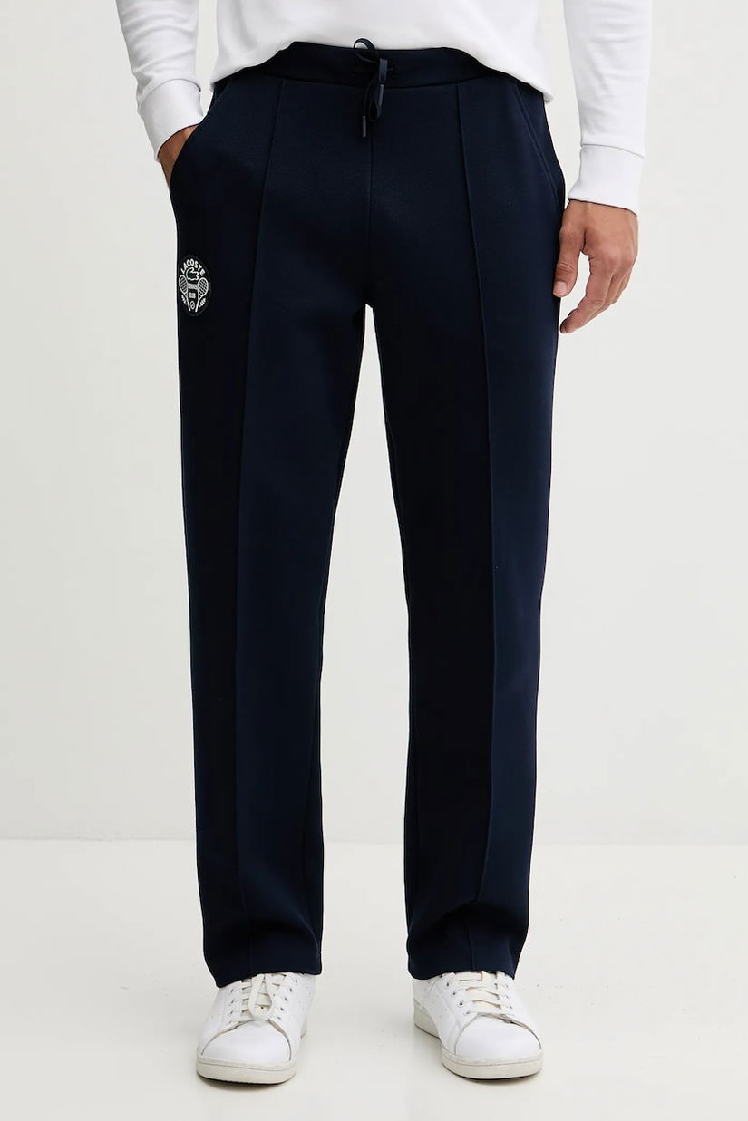 Lacoste pantaloni de trening culoarea bleumarin, uni, XH8982