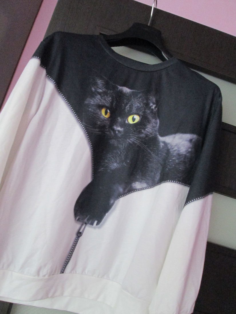bluza simpatica cu pisicuta dame L