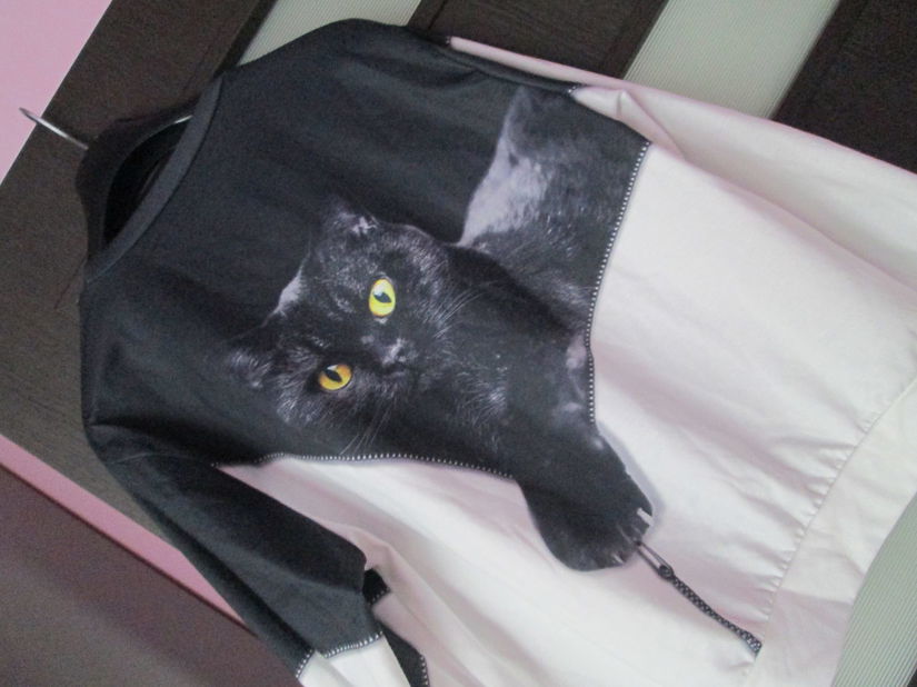 bluza simpatica cu pisicuta dame L