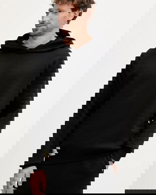 Alpha Industries bluză culoarea negru, cu glugă, uni, 156335.03