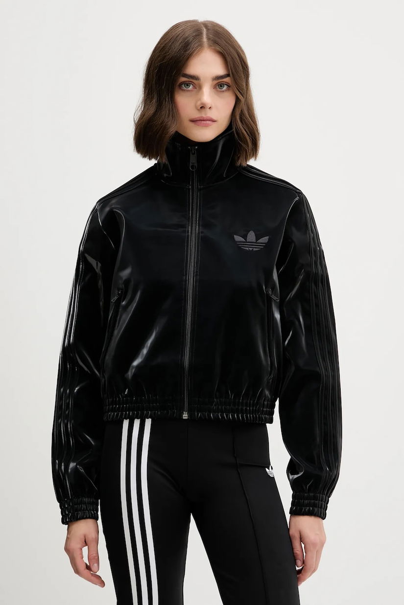 adidas Originals bluză Holiday Tt culoarea negru, cu imprimeu, JY2617