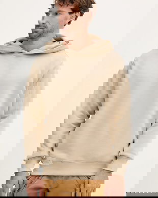 Alpha Industries bluză culoarea bej, cu glugă, uni, 156335.627