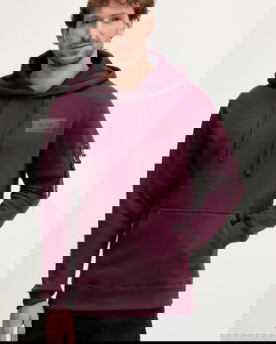 Alpha Industries bluză culoarea bordo, cu glugă, uni, 178318.608