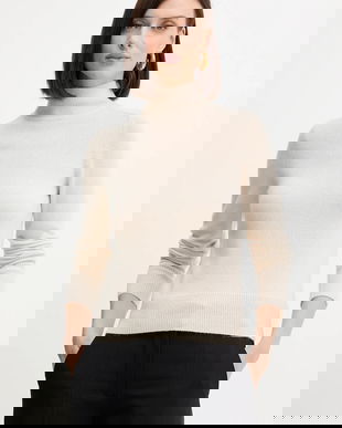 Marella pulover de lână culoarea bej, cu turtleneck, 2523366254200