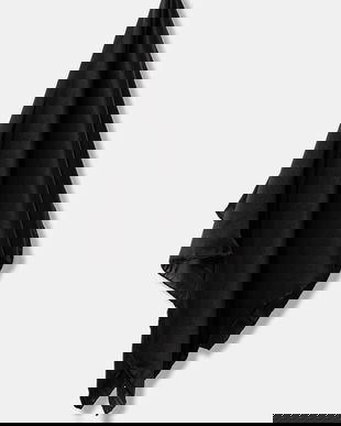 Answear.LAB esarfa de matase culoarea negru, neted