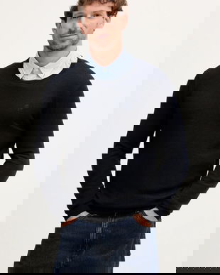 Karl Lagerfeld pulover de lână culoarea bleumarin, light, 553399.655000