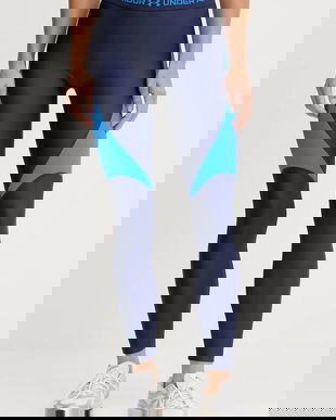 Under Armour leggins de antrenament culoarea bleumarin, cu model, 6003983