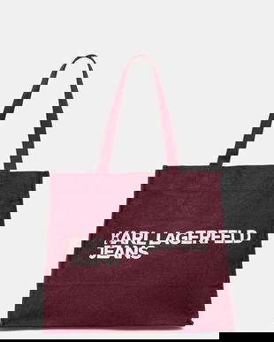 Karl Lagerfeld Jeans geantă de bumbac culoarea roz, A1W50002