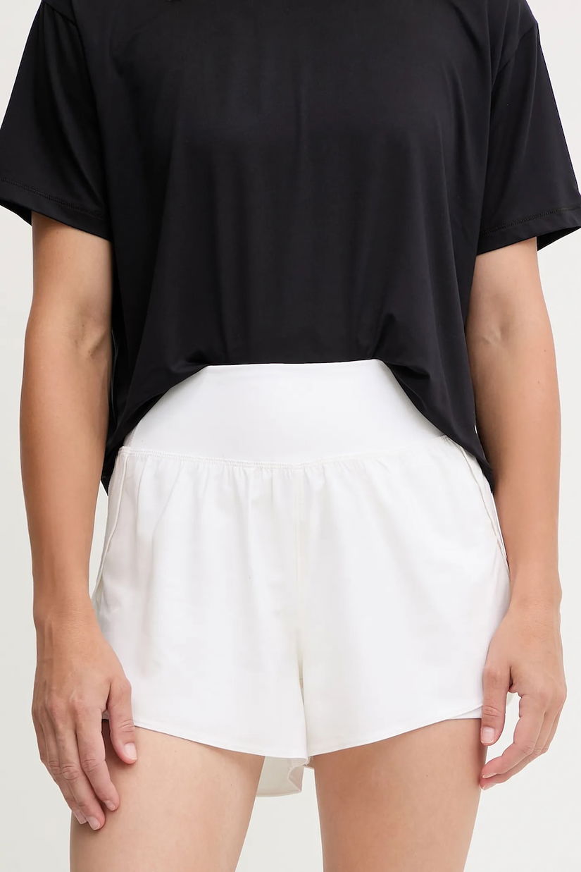 Under Armour pantaloni scurți de antrenament Flex culoarea roz, uni, high waist, 1376936