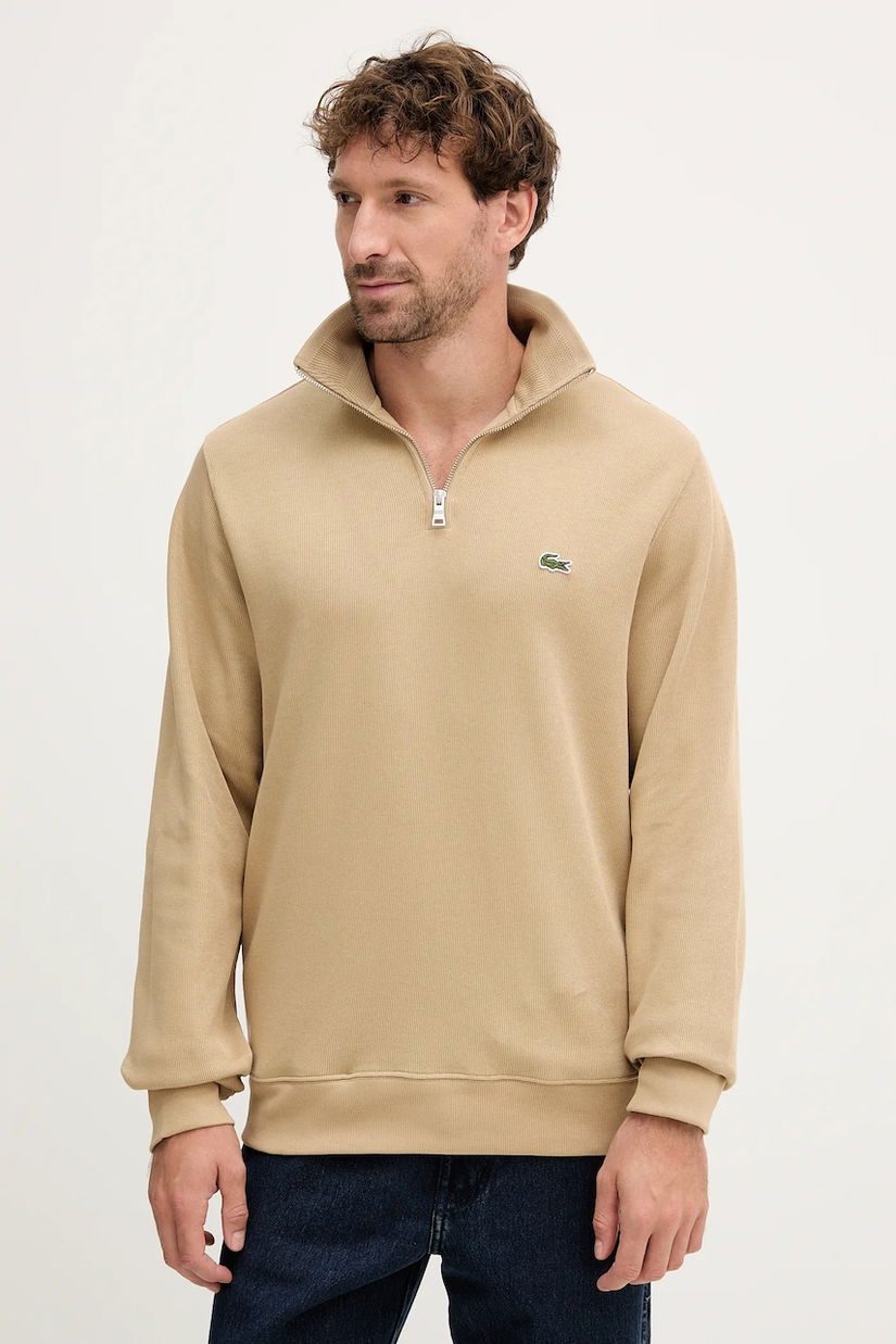 Lacoste pulover de bumbac culoarea negru, cu turtleneck, SH1927