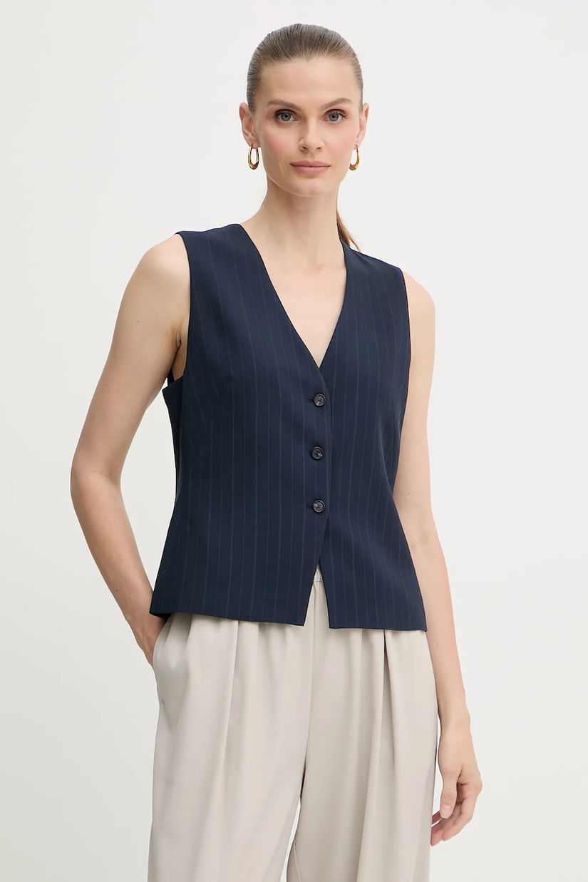 BOSS vestă culoarea bleumarin, un singur rând de nasturi, 50548493