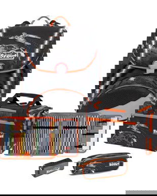 Ghiozdan echipat 4 piese, motiv Nava Spatiala