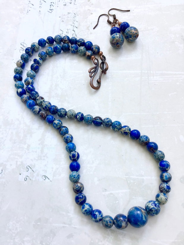 Colier CHOKER regalit albastru