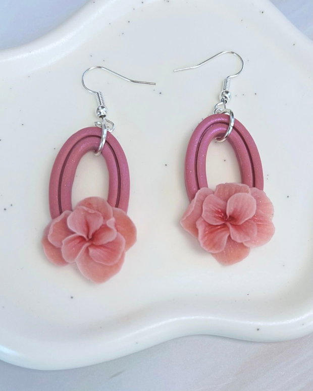 Cercei din lut polimeric BLOSSOM LOOPS #C0276