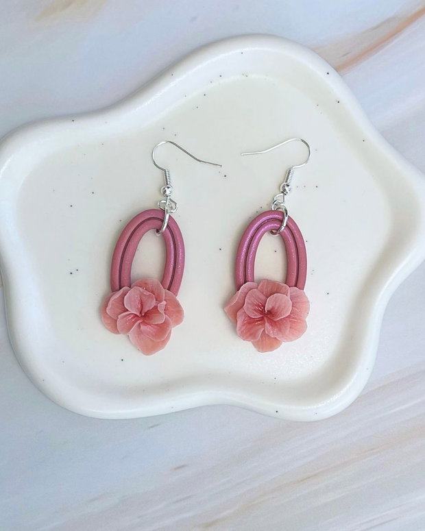 Cercei din lut polimeric BLOSSOM LOOPS #C0276