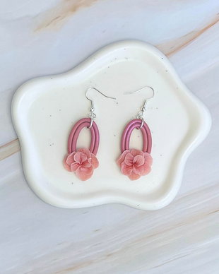 Cercei din lut polimeric BLOSSOM LOOPS #C0276